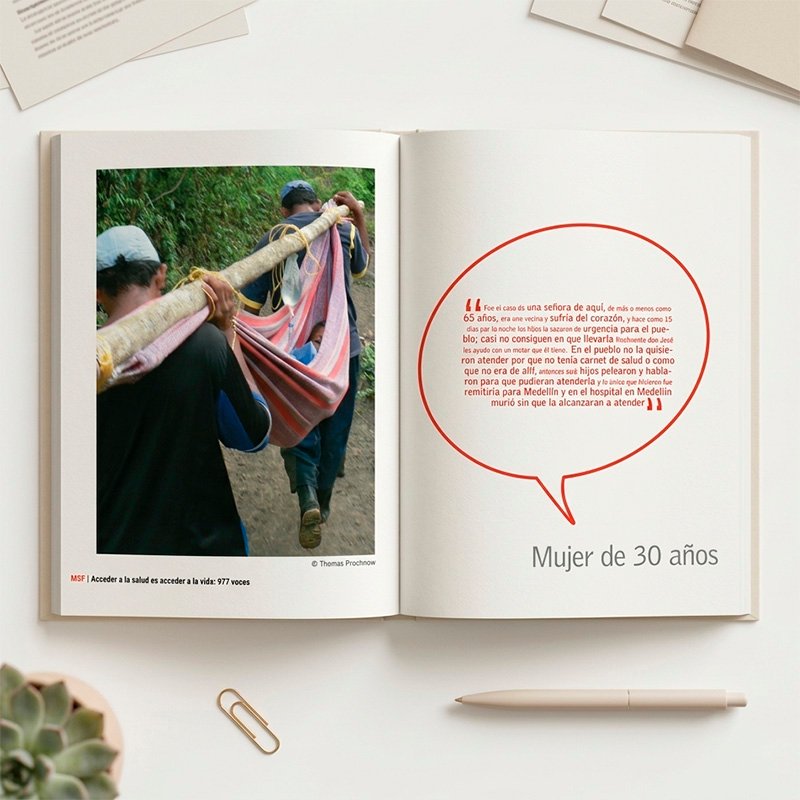 Globos de testimonios para Médicos Sin Fronteras Diseñadora Gráfica Natylate