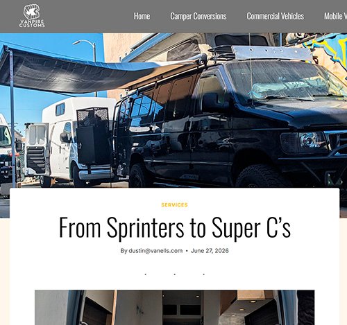 Entrada del blog de Vanpire Vans