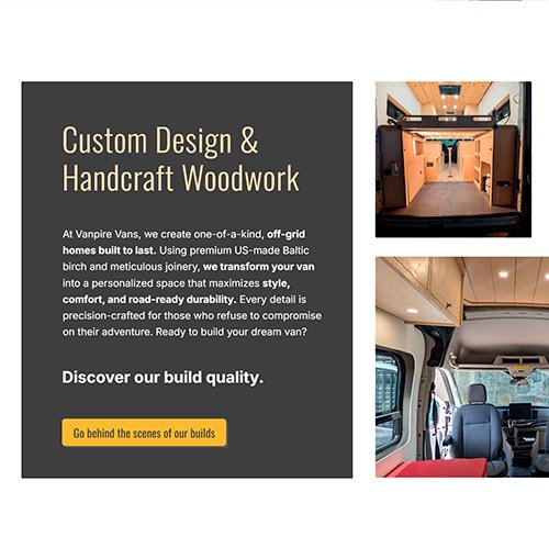 Cuadros de texto diseñadora para lecturabilidad Web de Vanpire Vans